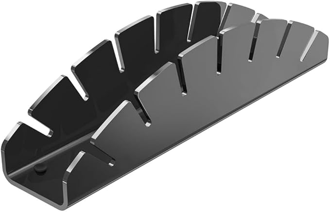Hat Organizer for Closet Shelf, Hat Holder for 7 Baseball Caps, Tabletop Free Standing Hat Storage Rack, Small Ball Cap Stand for Display and Organizer Bedroom Office (Black)