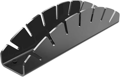 Hat Organizer for Closet Shelf, Hat Holder for 7 Baseball Caps, Tabletop Free Standing Hat Storage Rack, Small Ball Cap Stand for Display and Organizer Bedroom Office (Black)
