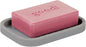 iDesign Silicone Soap Dish, Soap Saver, and Kitchen Sponge Holder, The Lineo Collection – Rectangular, 5" x 3.5" x 5", Gray