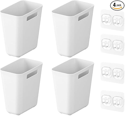 4Pcs Kitchen Cabinet Door Storage Bins, Wall Mount Organizer of Small Items, Basket for Wardrobe Bathroom Refrigerator Pantry Office