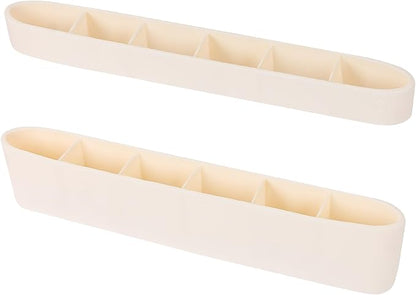 Strong Adhesive Backing Straw Storage Box, Split Type Silicone Straws Dispenser Adjustable Height Straw Holder for Cabinet (White)