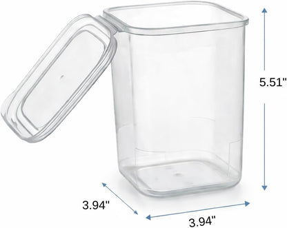 10 Pack 39 oz Airtight Food Storage Containers with Attached Hinged Lids – Stackable BPA Free Plastic Pantry Storage Containers for Flour, Sugar & Cereal – Clear Kitchen Containers