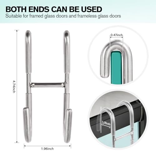 Shower Door Hooks for Framed Glass Door, Over Framed&Frameless Glass Door - Image 2