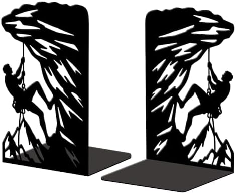Peacoblue 5.3"x4.3"x7.9" Metal Bookends, Heavy Duty Book Ends for Shelves by PEACOBLUE