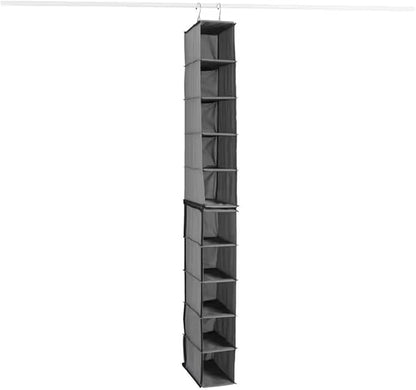 10 Pair Hanging Shoe Organizer Holder for Closet Gray 61.50" in Height