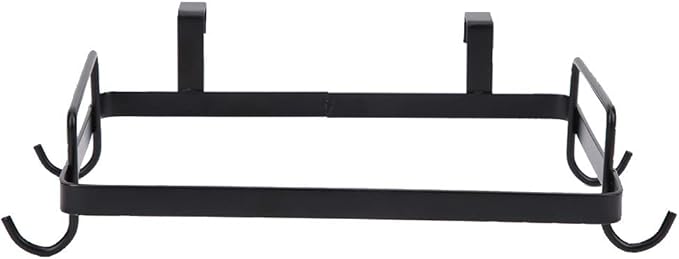 Cyrank Metal Trash Bag Holder, Trash Bag Holder for Cabinet Door Plastic Over The Cabinet Door Under Sink Garbage Hanging Rubbish for Kitchen, Office, Dorm(black)