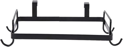 Cyrank Metal Trash Bag Holder, Trash Bag Holder for Cabinet Door Plastic Over The Cabinet Door Under Sink Garbage Hanging Rubbish for Kitchen, Office, Dorm(black)