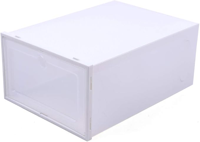 Foldable Shoe Box, 20/24Pcs Stackable Plastic Clear Shoe Storage Box,Storage Bins Shoe Container Home Organizer Rack Stack (20Pcs)
