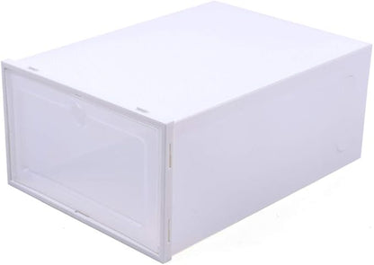 Foldable Shoe Box, 20/24Pcs Stackable Plastic Clear Shoe Storage Box,Storage Bins Shoe Container Home Organizer Rack Stack (20Pcs)