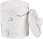 Marble Qtip Holder with Lid, White Resin Cotton Swab Container, Small Apothecary Storage Jars, Bathroom Q-Tip Holder for Cotton Balls, Swabs, Pads, Floss Picks