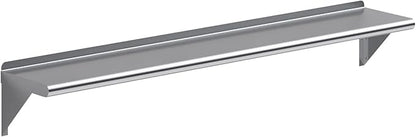 AmGood 10 in. x 60 in. Stainless Steel Wall Shelf | NSF | Metal Shelving | Garage, Laundry, Storage, Utility Room | Restaurant, Commercial Kitchen