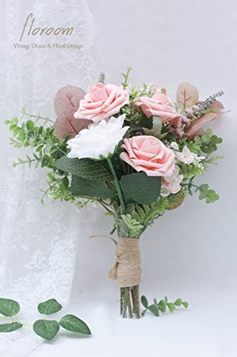 Floroom Artificial Flowers 50pcs Real Looking Peach Pink Foam Fake Roses with Stems for DIY Wedding Bouquets Bridal Shower Centerpieces Floral Arrangements Party Tables Home Decorations - Image 4
