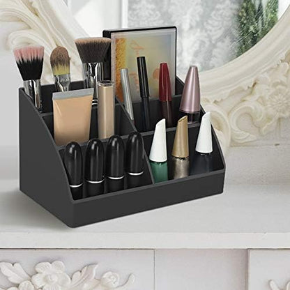 Acrimet Desktop Organizer - Easy Organizer Caddy Holder for Office, Home and School use (Plastic) (Black Color)