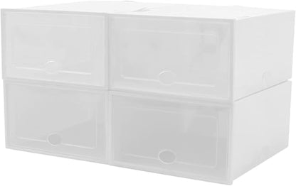 20Pcs Shoe Rack Plastic Box Organizer Stackable Shoe Rack Cabinet Foldable Shoe Storage Organizer Cabinet Portable Shoe Shelves Durable Shoe Organizer for Closet Hallway Bedroom Entryway