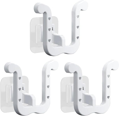 3pcs Shoes Slipper Holder Storage Organizer, Slippers Organizer Wall Hanging Without Drilling, Self Adhesive Shoe Rack for Door Closet Bathroom Kitchen (White)
