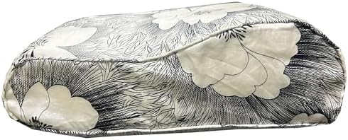 Silk Pillowcase for Memory Foam Pillow Neck Pillow, Pure Mulberry Silk Pillow Case for Cervical Pillow Contour Pillow (Grey White Flower, 20" x 12.5" x 4"/3") - Image 3