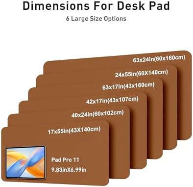 Aothia Faux Leather Desk Mat - Large Mouse Pad, Non-Slip PU Leather Blotter, Waterproof Writing Surface for Office and Home (Brown, 42" x 17") - Image 5