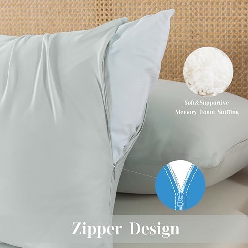 WhatsBedding Memory Foam Body Pillow with Cover, Long Bed Pillow for Adults - Image 3