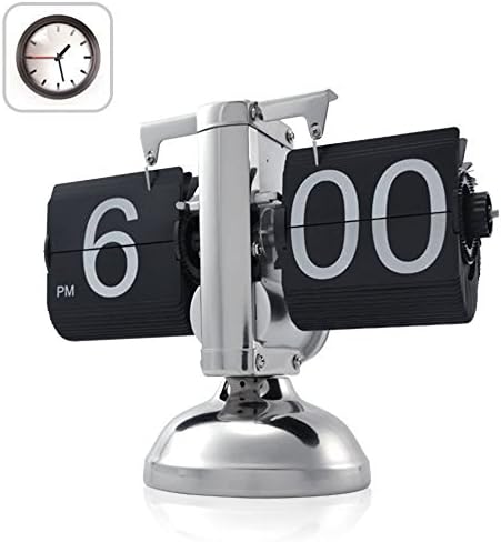WoneNice Desk Clock, Retro Digital Flip Down Clock, Black - Image 2