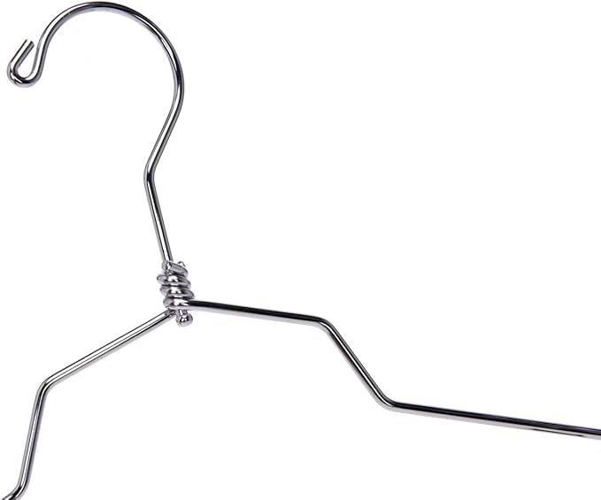 Quality Hangers Metal Skirt Hangers with Clips 10 Pack - Wire Pants Hangers with Swivel Hook - Heavy Duty Hangers for Jeans with Adjustable Metallic Clips - Ideal Clothing Hangers (10, 16")