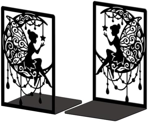 Peacoblue 5.3"x4.3"x7.9" Metal Bookends, Heavy Duty Book Ends for Shelves by PEACOBLUE