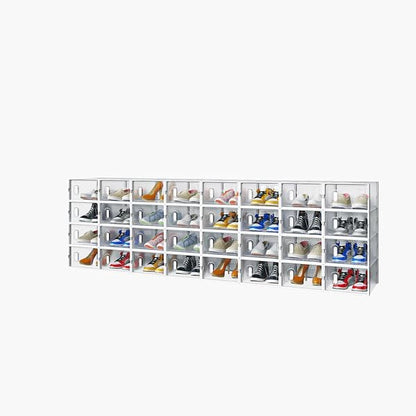White, Small Size, 32PCS, 33 * 23 * 14cm, Shoe Box, Plastic Mesh, Freely Combinable