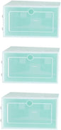 OSALADI 6PCS Stackable Transparent Shoes Box Thickened Plastic Shoe Storage Container S Green Organizer for Closet Entryway Under Bed for Easy and Space Saving