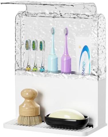 PARKMANI Toothbrush Holders for Bathrooms with Cover (White) by PARKMANI