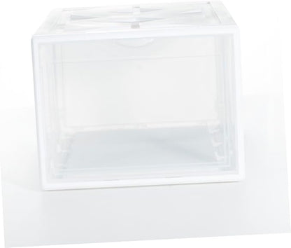 BESPORTBLE Plastic Basketball Shoe Box Storage Container 36X26X20Cm White Shoes Organizer for Home Closet Storage