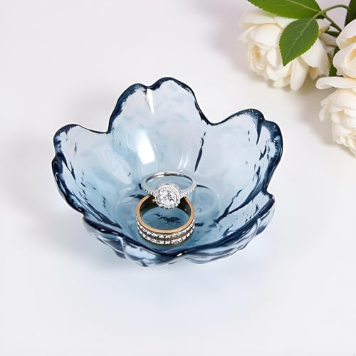 Crystal Blue Flower Ring Dish Jewelry Tray - Image 2