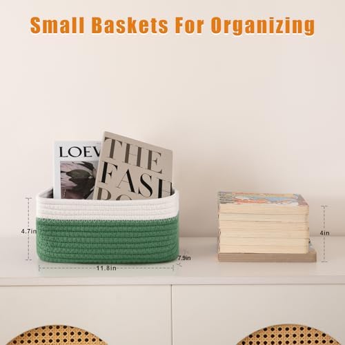 OIAHOMY 4 PACK 7L Storage Baskets for Organizing Storage Bins Green - Image 2