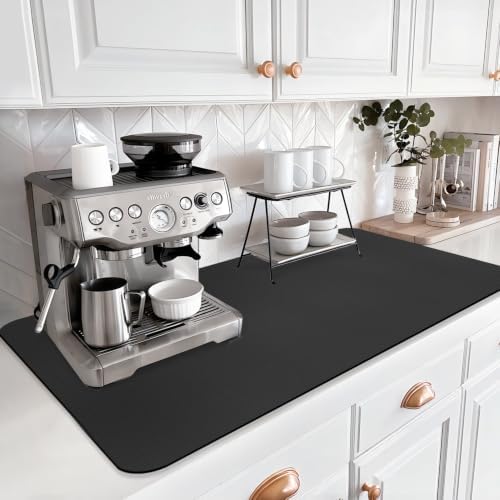 LOPNUR Extra Large Dish Drying Mat for Kitchen Counter, 31.5"x17", Black - Image 2