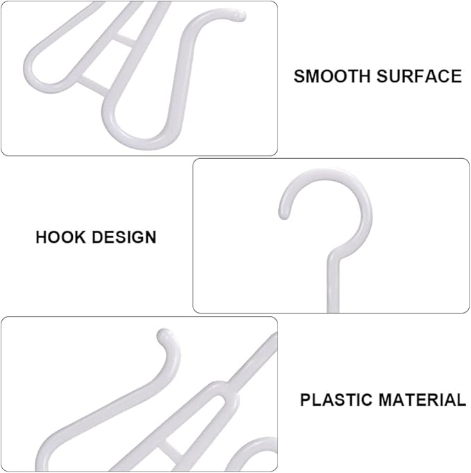 LIOOBO Double Hook Shoe Hanger for Closet Shoe Organizer and Slippers Drying Lightweight Plastic Storage Hook for Home Kitchen and Bicycle Use 10 Pieces