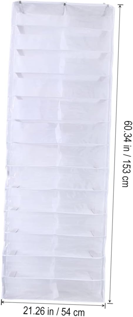 over The Door Shoe Organizer Space Saving Hanging Rack for Shoes Slippers and Accessories Closets and Spaces White