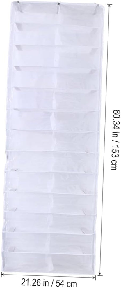 over The Door Shoe Organizer Space Saving Hanging Rack for Shoes Slippers and Accessories Closets and Spaces White