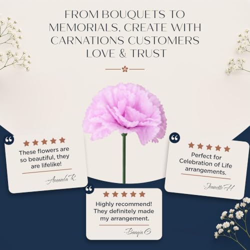 Royal Imports Carnation Artificial Flowers for Weddings – Light Pink 100pk - Image 7