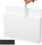 Honeydak Magnetic Acrylic Straw Holder for Cabinet Door with Adhesive Tapes and 5 Removable Partitions, Reusable Straw Organizer Storage Space-saving for Cabinet Door Fridge Kitchen(White,9.8 Inch)