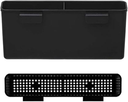 SANNO Plastic Black Utensil Silverware Storage Holder Caddy,Fit Kitchen Sink Drying Rack, Microfiber Dish Mat, Dish Drying Mat
