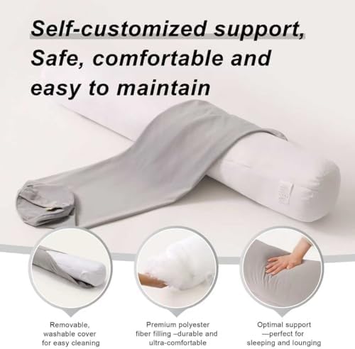 Body Pillow for Adults,Long Round Pillow,Big Cylindrical Pillow,Large Full Bolster Pillows for Side Sleepers (Zinc Gray, 47.24"*7.87") - Image 4