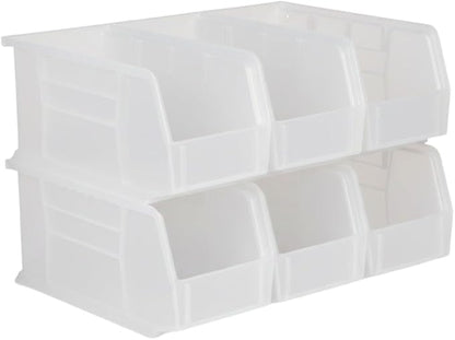 Hudson Exchange 11" x 5-1/2" x 5" (6 Pack) Plastic Stackable Storage Bin and Hanging Container, Clear