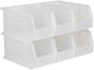 Hudson Exchange 11" x 5-1/2" x 5" (6 Pack) Plastic Stackable Storage Bin and Hanging Container, Clear