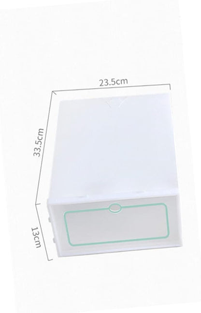 Ciieeo 12Pcs Stackable Shoe Storage Boxes Thickened Transparent Plastic Shoe Containers for Closet Organization for Sneakers and Accessories White