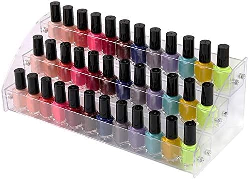 3 Tiers Acrylic Display Stands for Essential Oils Organizer Lipstick Nail Polishes Rack Dresser Makeup Storage Retail Store Case Brochure Holder Desktop Space Saver Eye Spray Dropper Bottle Container