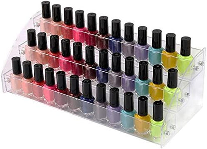 3 Tiers Acrylic Display Stands for Essential Oils Organizer Lipstick Nail Polishes Rack Dresser Makeup Storage Retail Store Case Brochure Holder Desktop Space Saver Eye Spray Dropper Bottle Container