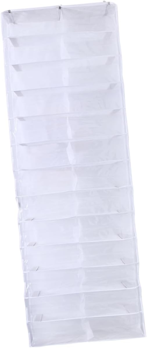 over The Door Shoe Organizer Space Saving Hanging Rack for Shoes Slippers and Accessories Closets and Spaces White