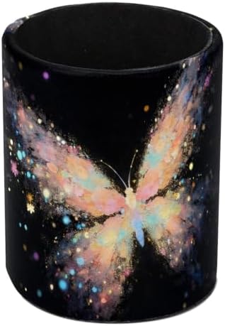 Leather Pen Holder for Desk, Glitter Butterfly Pencil Cup Pen Organizer Makeup Brush Holder for Office Home Kids Countertop Desk Accessory Storage by Unknown