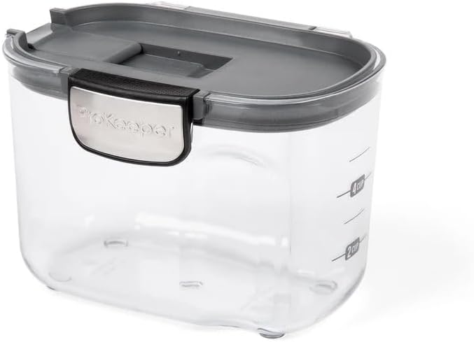 ProKeeper+ by Progressive International Clear Plastic Airtight Food Baker's Kitchen Storage Organization Container Canister Set with Magnetic Accessories (Specialty Sugar 1.5-Quart)