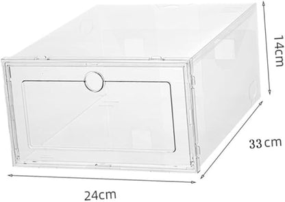 6pcs Shoe Storage Box Plastic Shoe Boxes Lids Organizer for Closet Bins for Stackable Storage