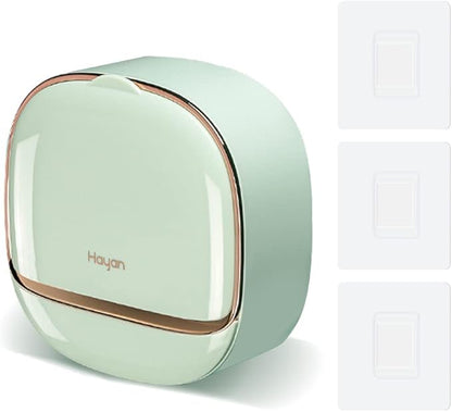 Luxury Soap Holder with Drain Tray, Waterproof Soap Dish Holder, Keep Soap Bars Dry, Adhesive Soap Case Box Wall Mounted for Shower, Bathroom, Bathtub, Mint Green