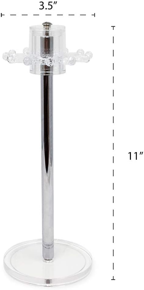 Isaac Jacobs Clear Acrylic Necklace Holder (12 Rotating Hooks) – Hanging Chain Organizer, Sleek & Sturdy Stand for Jewelry – Storage Solution- Bedroom- Bathroom - Countertop - Nightstand